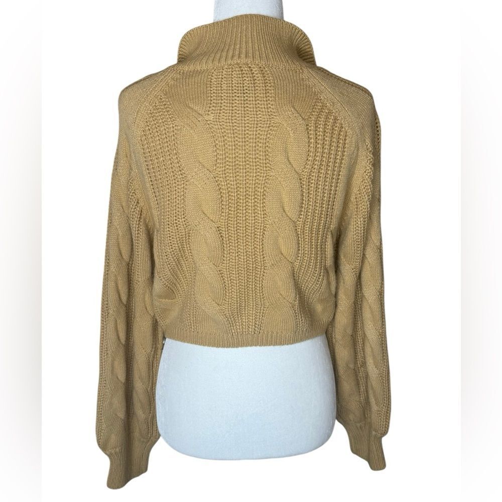 Cider Camel Cable Knit zip front sweater Size Small - Picture 4 of 5